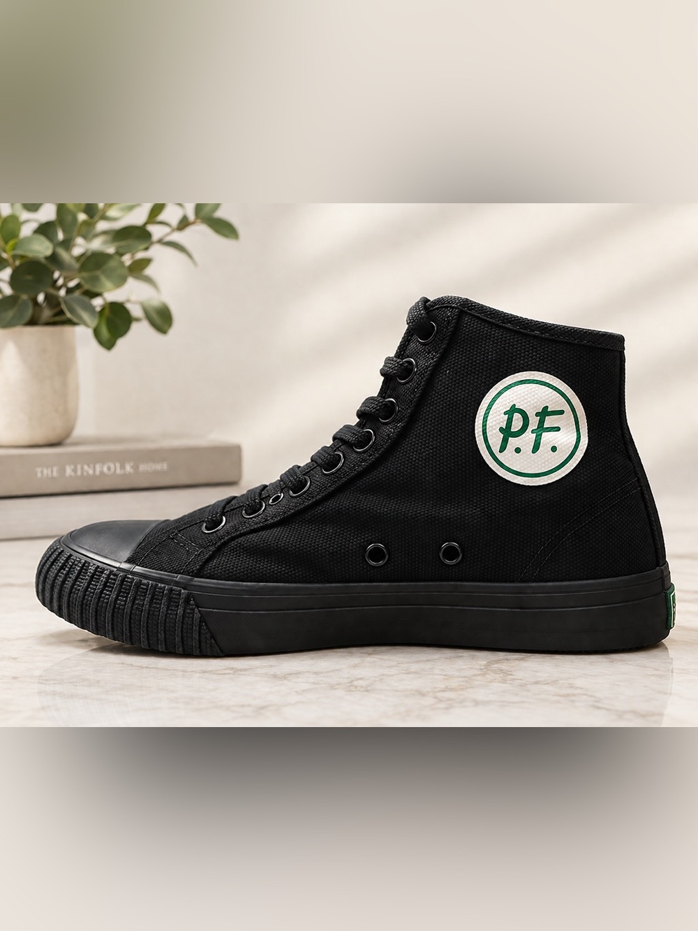 PF FLYERS Classic Center Hi Canvas High Top Sneakers Black Size 5.5 Boy & Girl